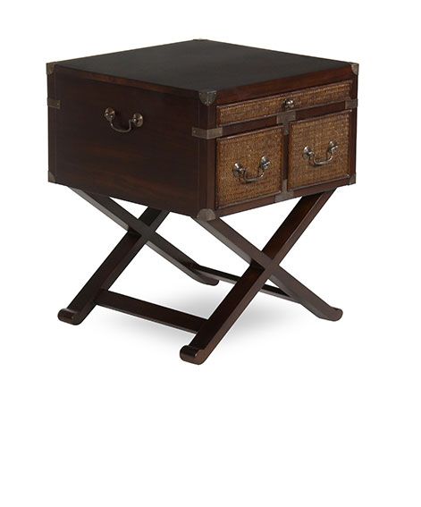 CAMPAIGN BEDSIDE TABLE