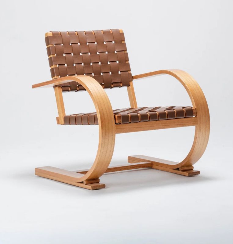 FRENCH MODENIST ARMCHAIR  LEATHER