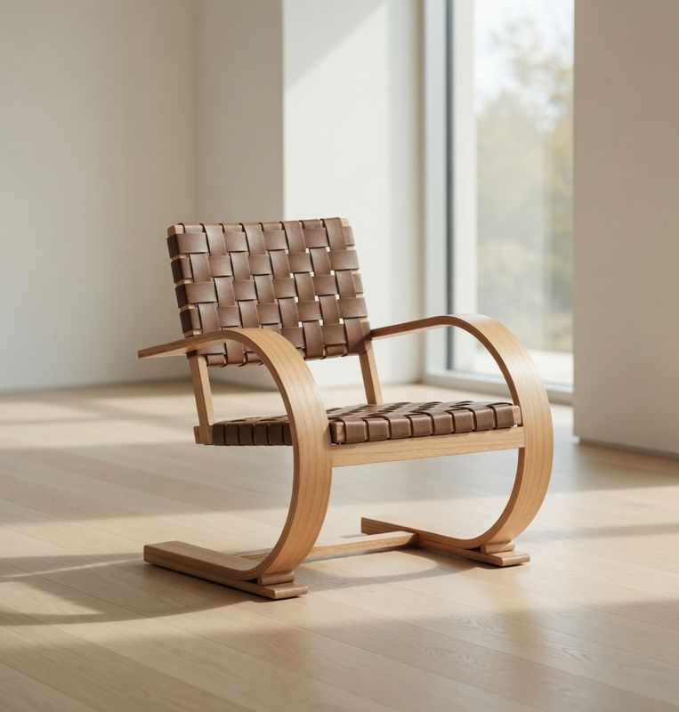 FRENCH MODENIST ARMCHAIR  LEATHER