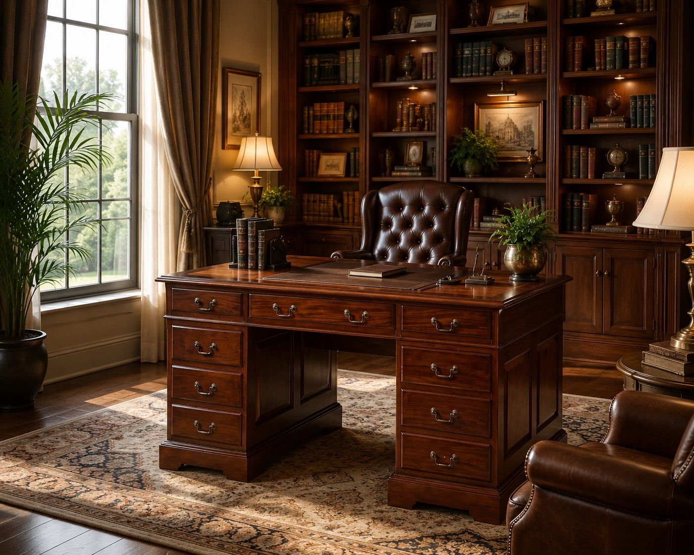 REGENCY PEDESTAL DESK MED