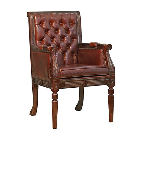 LIBRARY ARM CHAIR  LEATHER