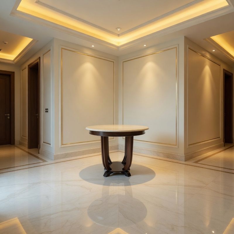 HYBRID TABLE 95cm CREAM MARBLE TOP