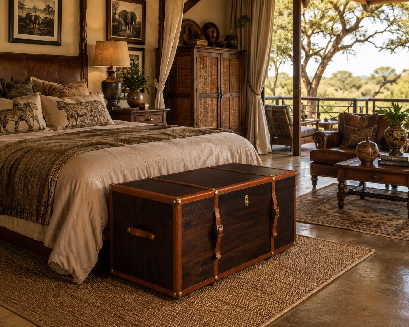 ANTIQUE WOODEN TRUNK