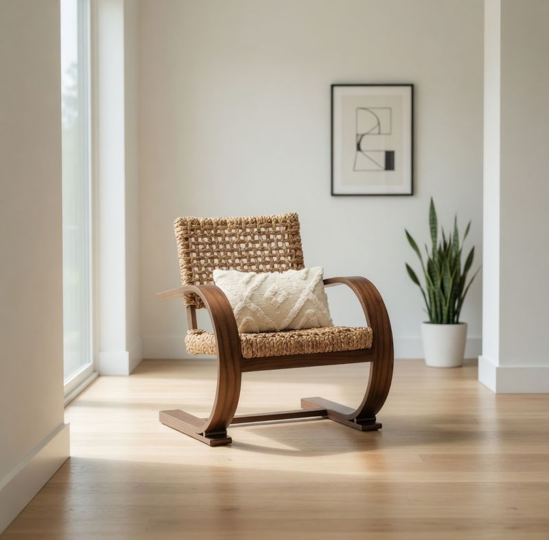 FRENCH MODENIST ARMCHAIR  WATER HYACINTH