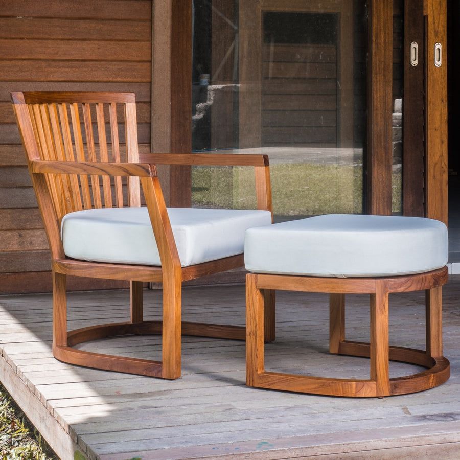 PATIO ARMCHAIR WITH FOOTSTOOL