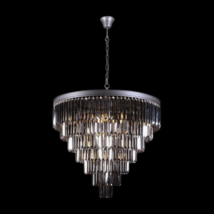 SMOKE CRYSTAL 7 TIER CHANDELIER