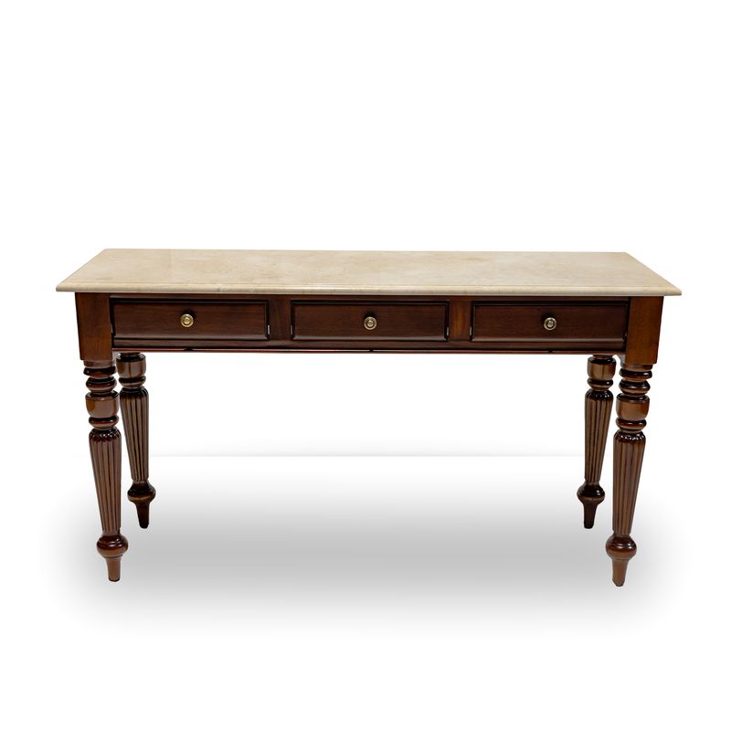 REEDED CONSOLE 3DRW MARBLE TOP