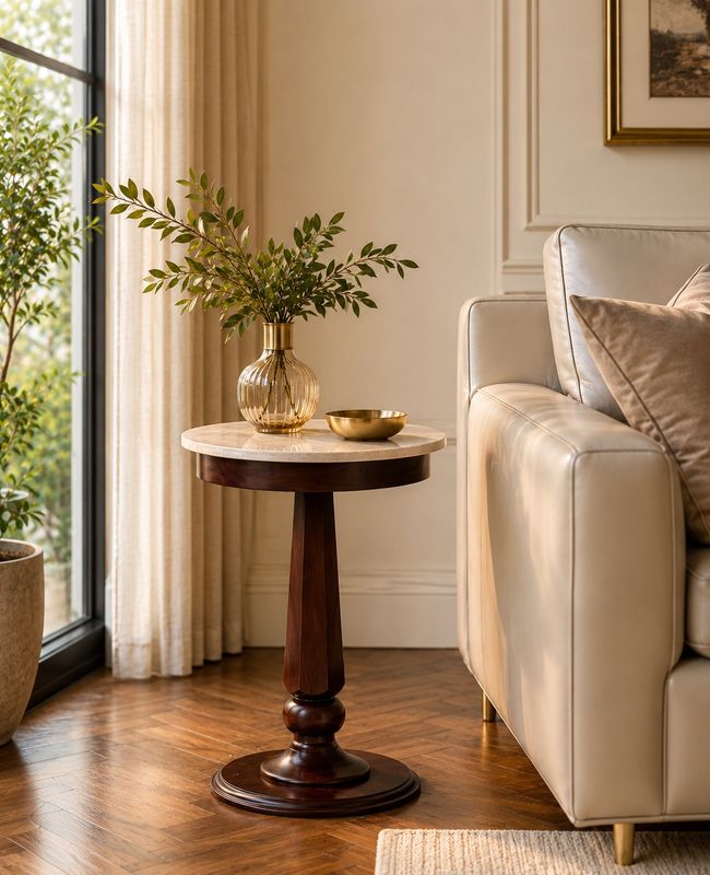 ROUND TABLE MARBLE TOP