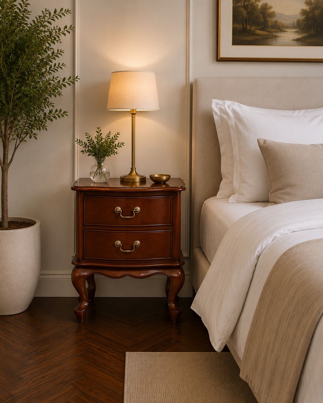 BEDSIDE 2DRW PLAIN CAB LEG