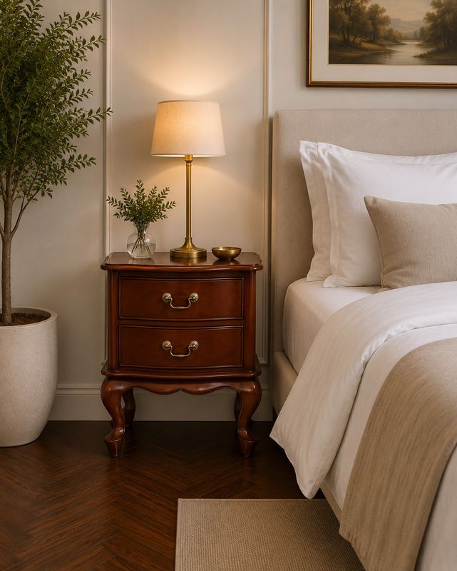 BEDSIDE 2DRW PLAIN CAB LEG