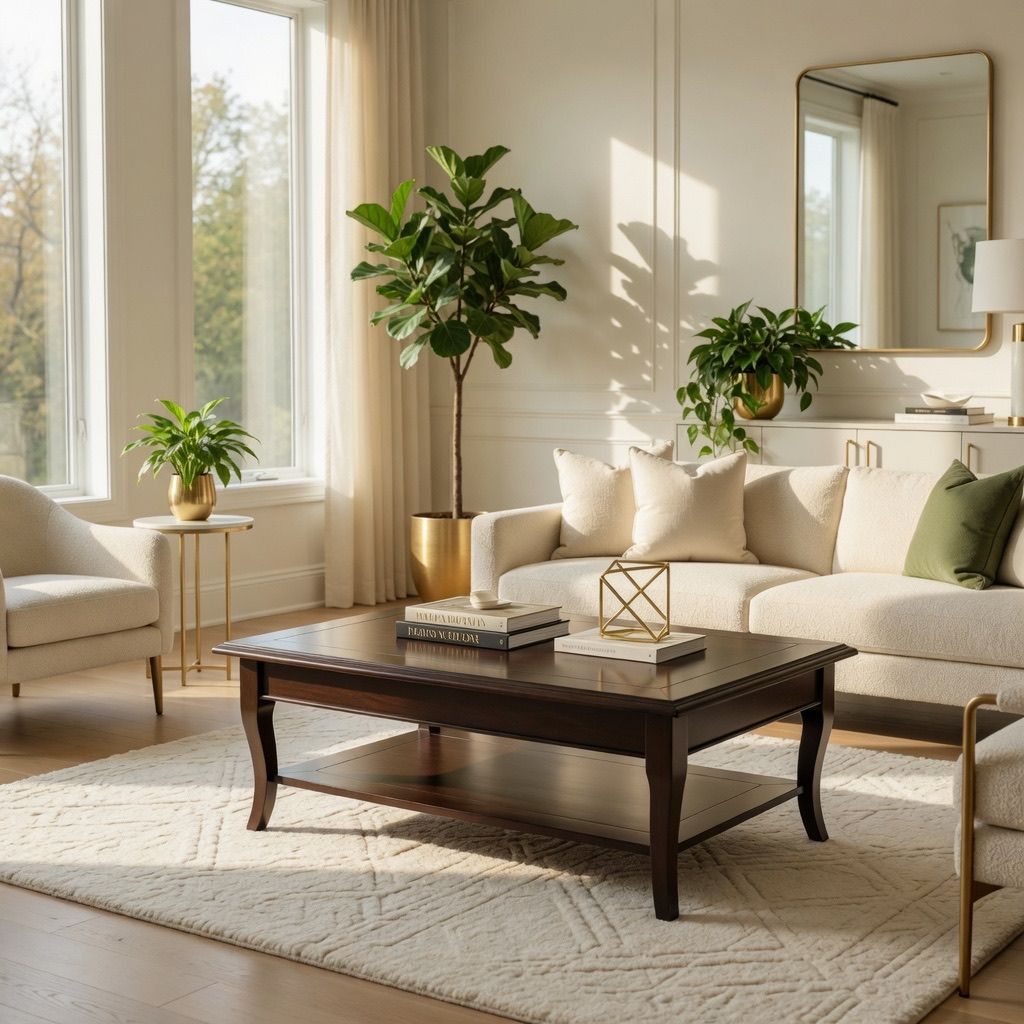 VALDIVIA COFFEE TABLE 1.3m SOLID WOODEN TOP