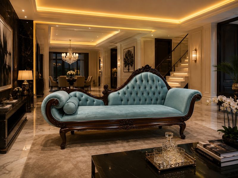 VICTORIAN CHAISE - TUFFED BACK