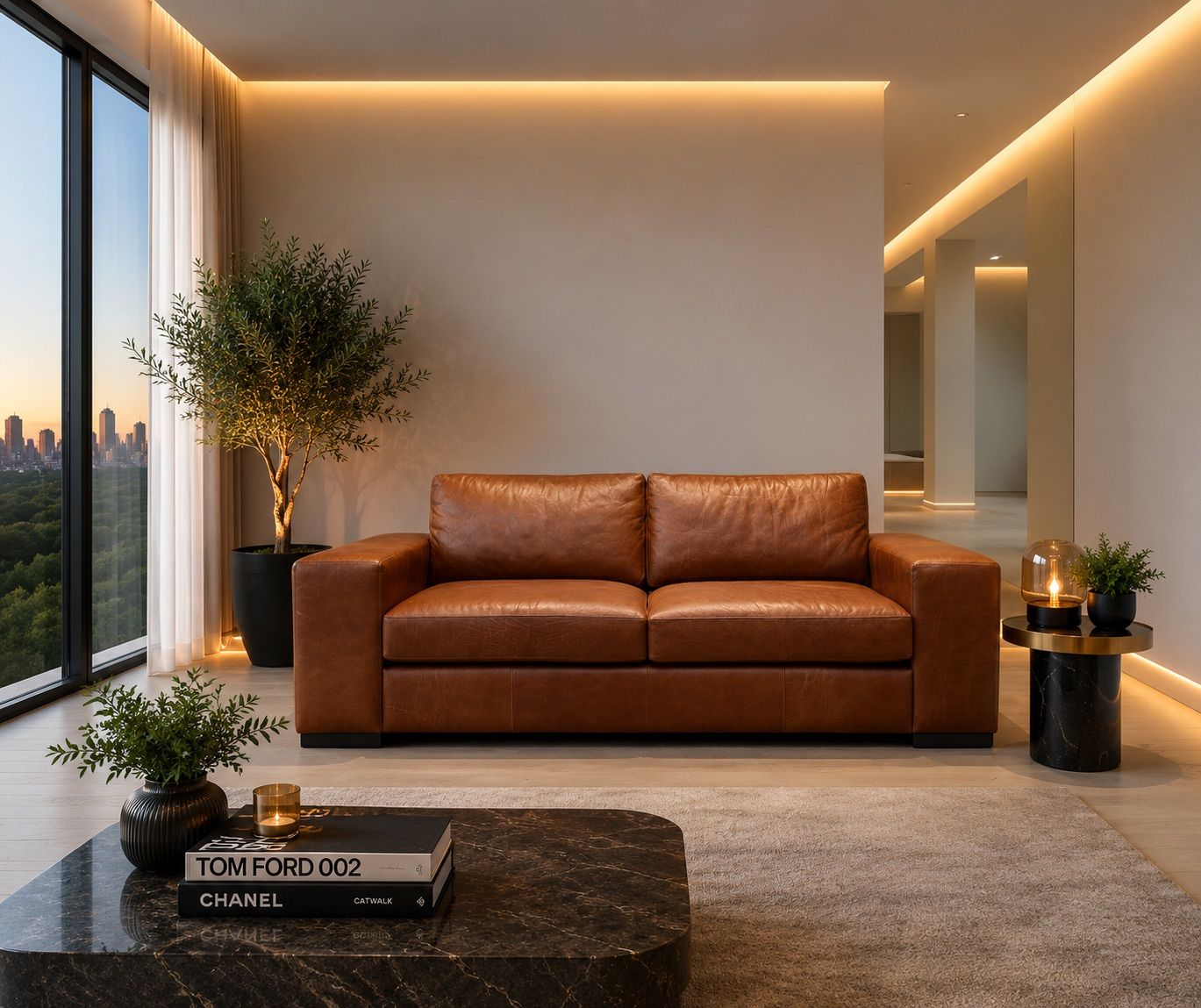 EVA COUCH 3 SEATER - LEATHER