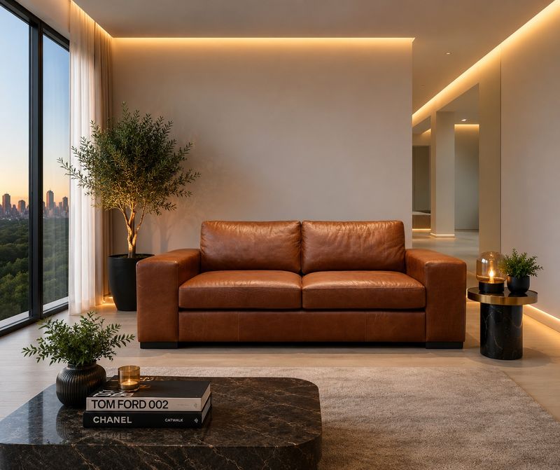 EVA COUCH 3 SEATER - LEATHER