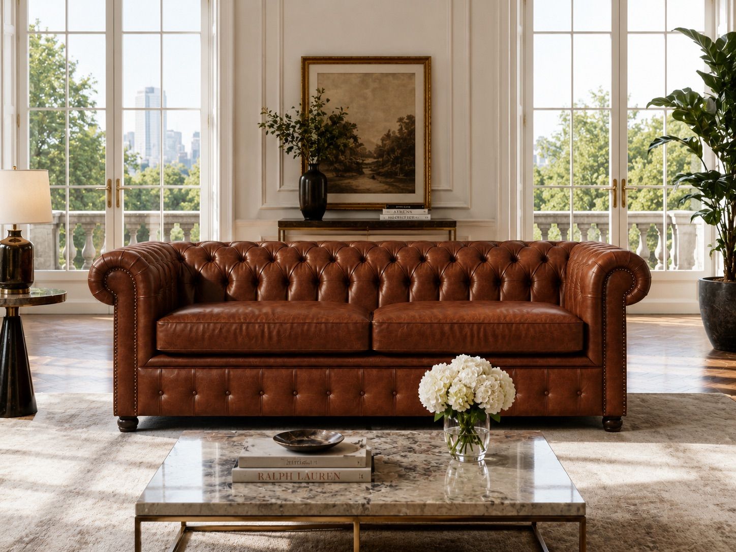 CHESTERFIELD 4 SEATER - LEATHER
