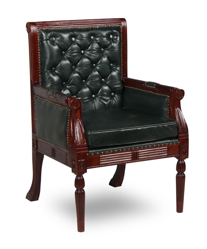 LIBRARY ARM CHAIR - LEATHER