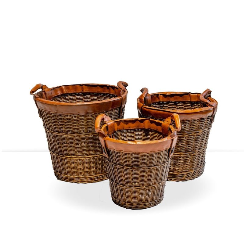 SWAHILI BASKET - LEATHER TRIMMING