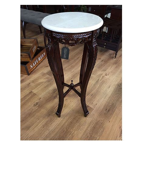 TORCHERE CARVED - MARBLE TOP