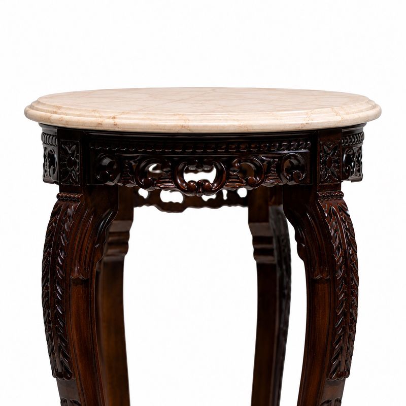 TORCHERE CARVED - MARBLE TOP