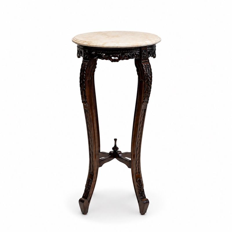 TORCHERE CARVED - MARBLE TOP