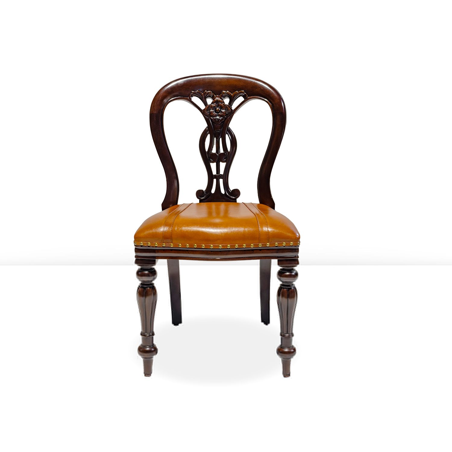 FIDDLE BACK ROSE CHAIR - IMPORTED LEATHER
