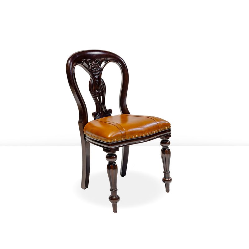 FIDDLE BACK ROSE CHAIR - IMPORTED LEATHER