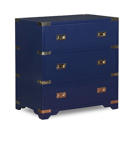 CHENA CHEST - POLISHED BLUE LACQUER FINISH