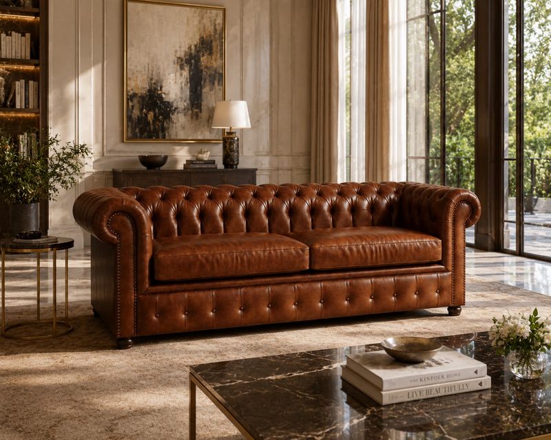 CHESTERFIELD 3 SEATER - LEATHER
