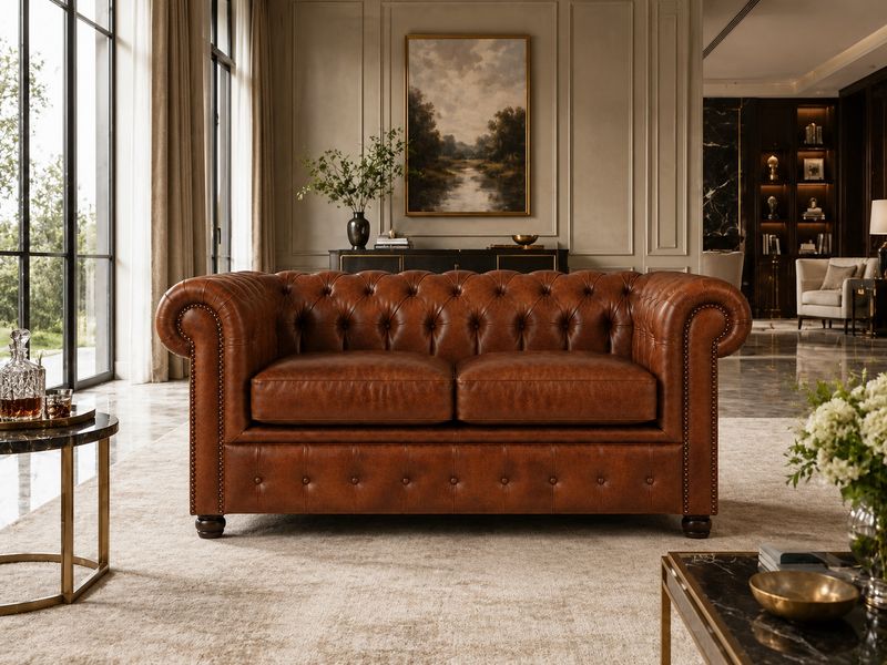 CHESTERFIELD 2 SEATER - LEATHER