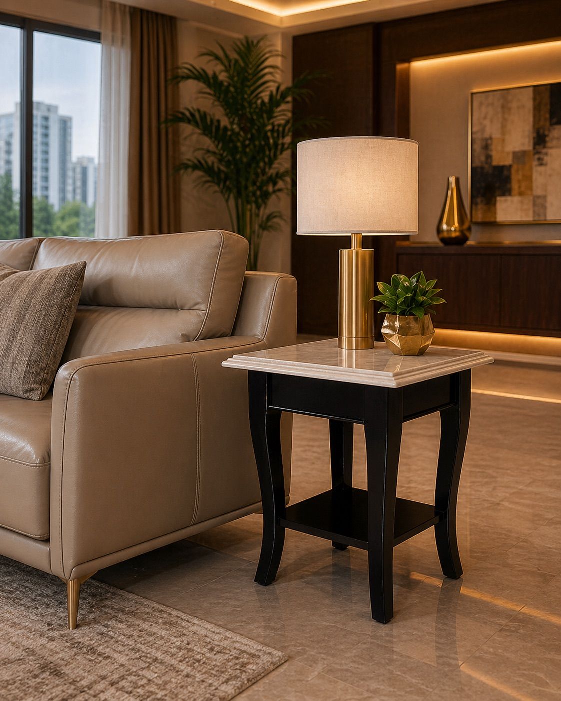 VALDIVIA SIDE TABLE - MARBLE TOP