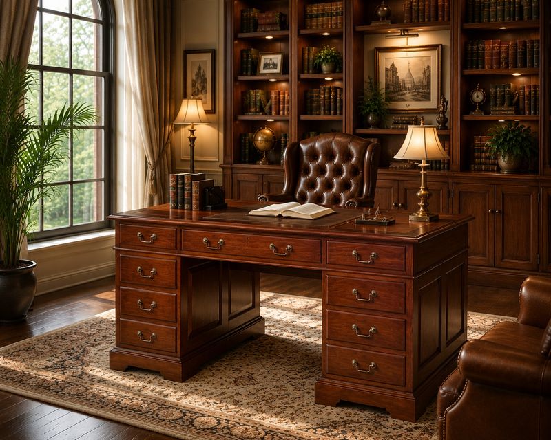 REGENCY PEDESTAL DESK - LG