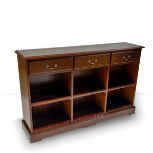 REGENCY BOOKSHELF - GREEN LEATHER TOP