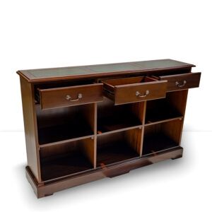 REGENCY BOOKSHELF - GREEN LEATHER TOP