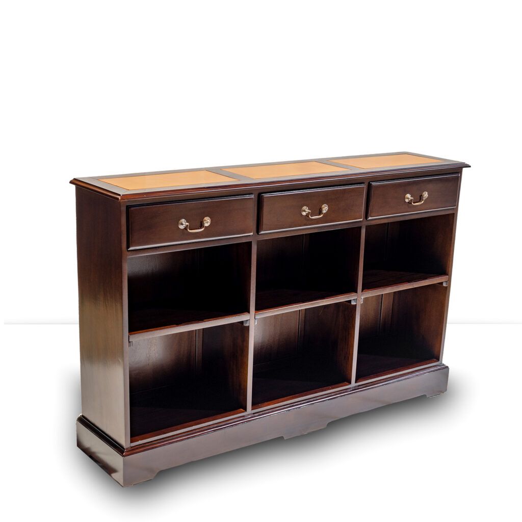 REGENCY BOOKSHELF - GOLD LEATHER TOP