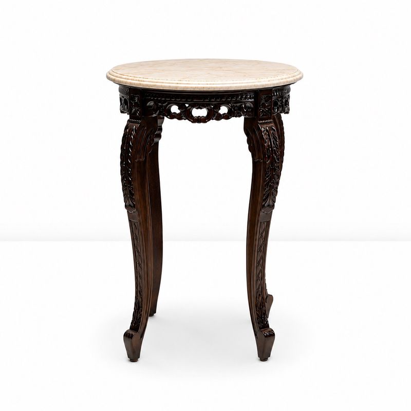 TORCHERE SIDE TABLE - MARBLE TOP