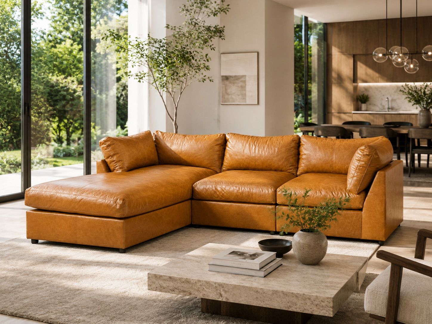 SKY MODULAR CORNER WITH DAYBED - LEATHER