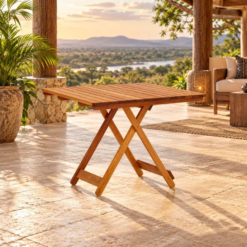 TAMBOTIE 4 SEATER SQUARE TABLE WITH TOP HOLE