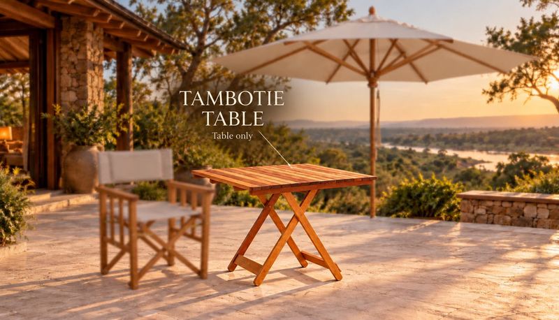 TAMBOTIE 4 SEATER SQUARE TABLE WITH TOP HOLE