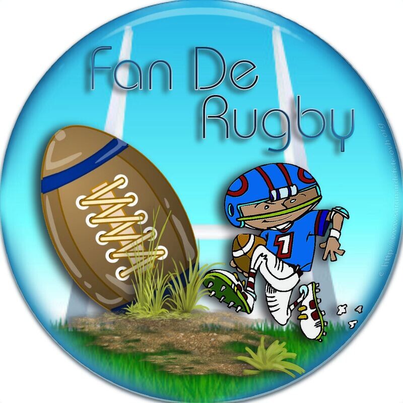 Photo sur gateau  Fou de Rugby 20 cm ,