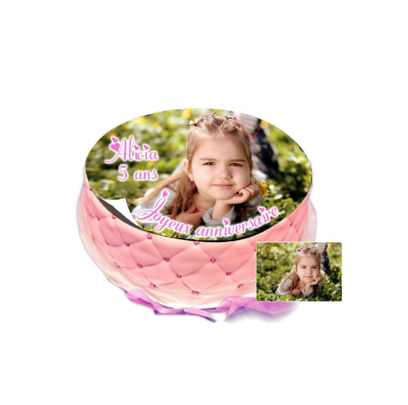 Photo sur gateau ronde Azyme   15 cm
