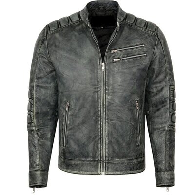 Black Distressed Leather Jacket