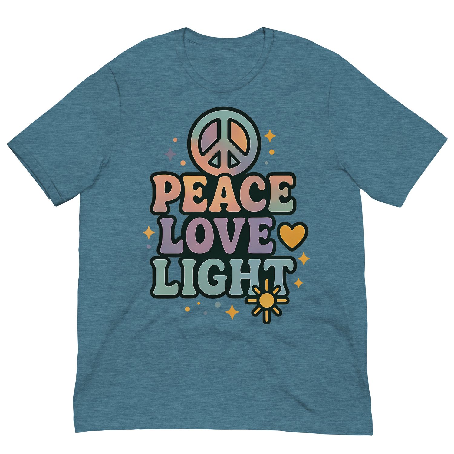 Peace, Love &amp; Light Tee – Radiate Retro Whimsy