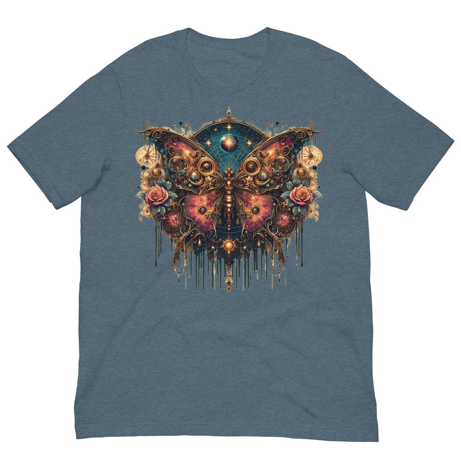 Midnight Monarch – Jeweled Wings & Sacred Bloom Tee