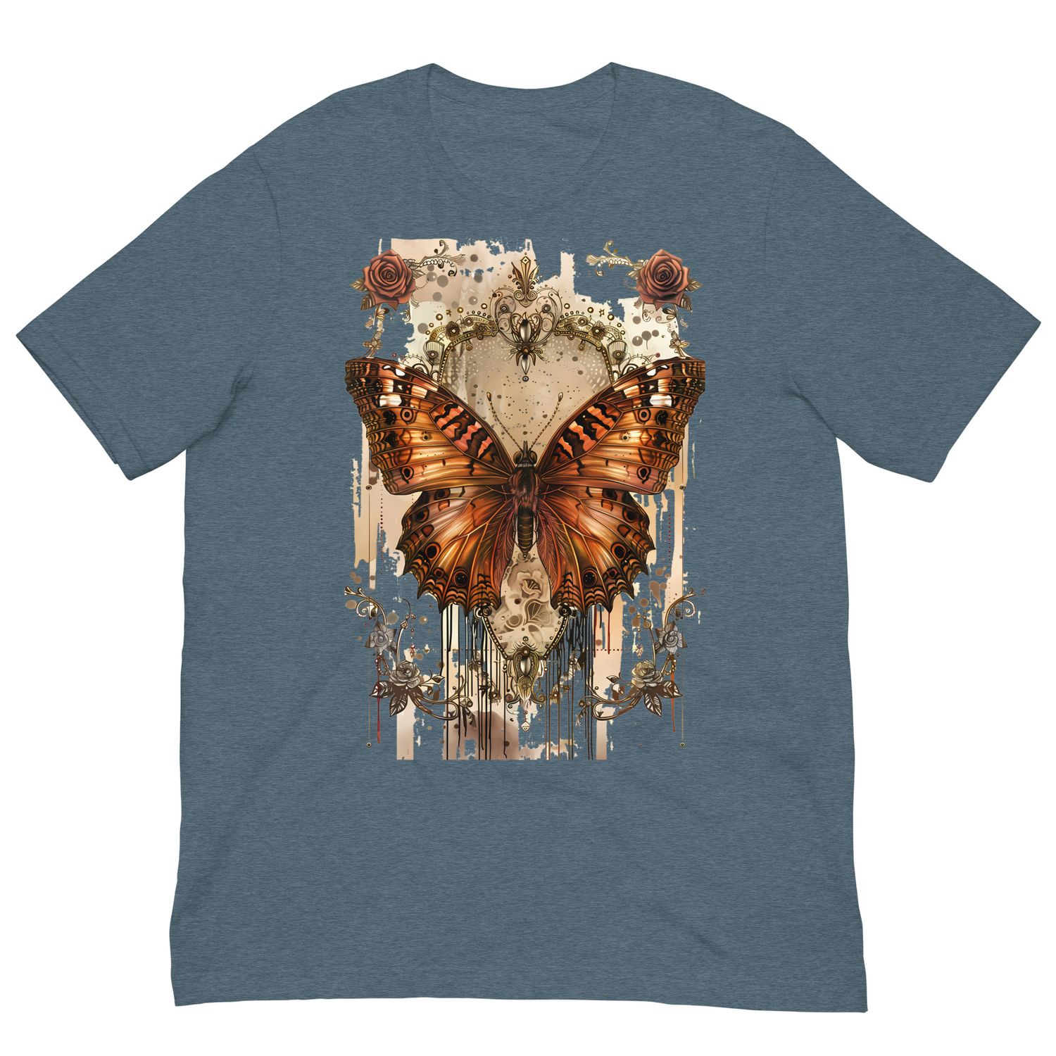Sepia Spirit – Antique Butterfly &amp; Faded Floral Tee