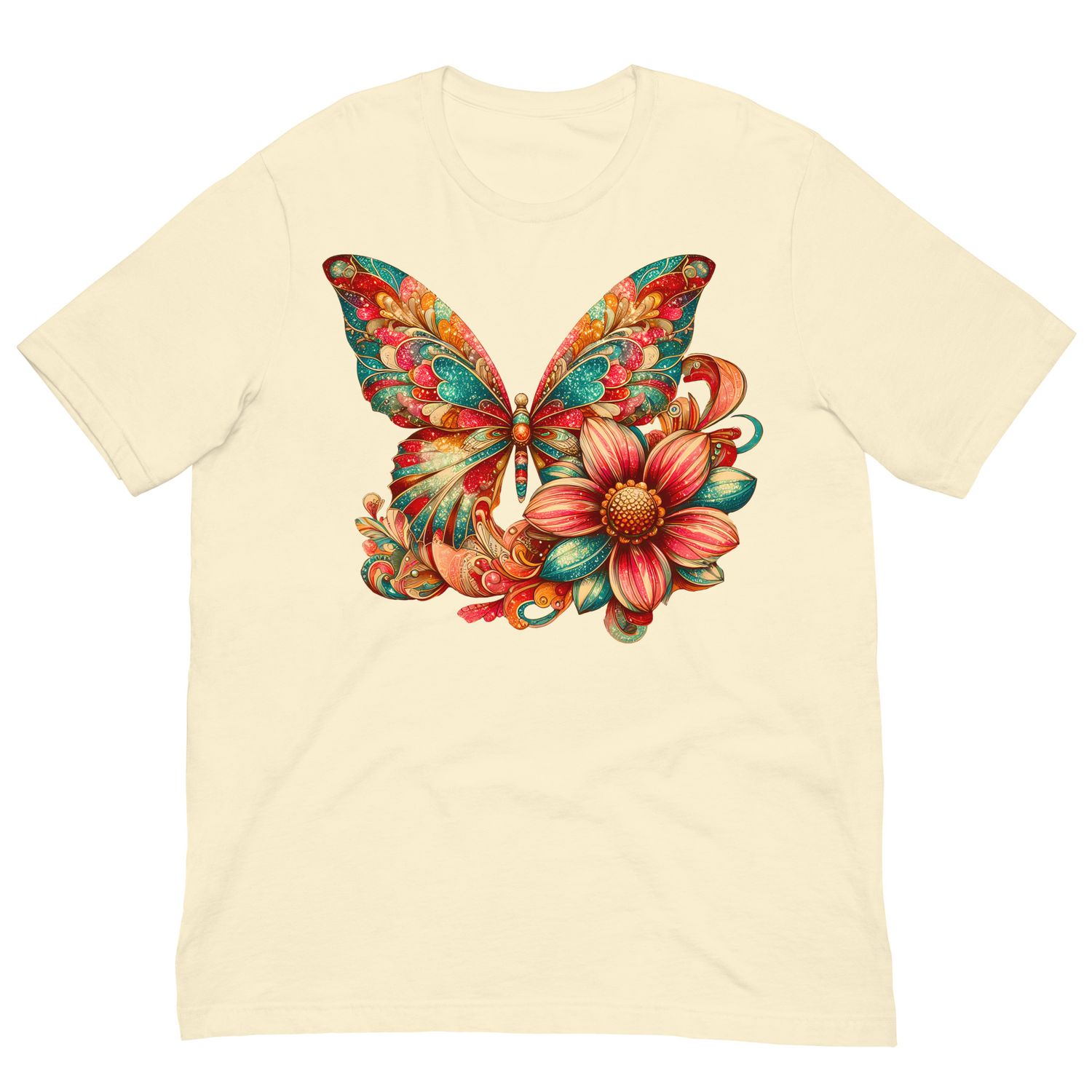 Blossom Wings – Retro Bloom & Butterfly Tee