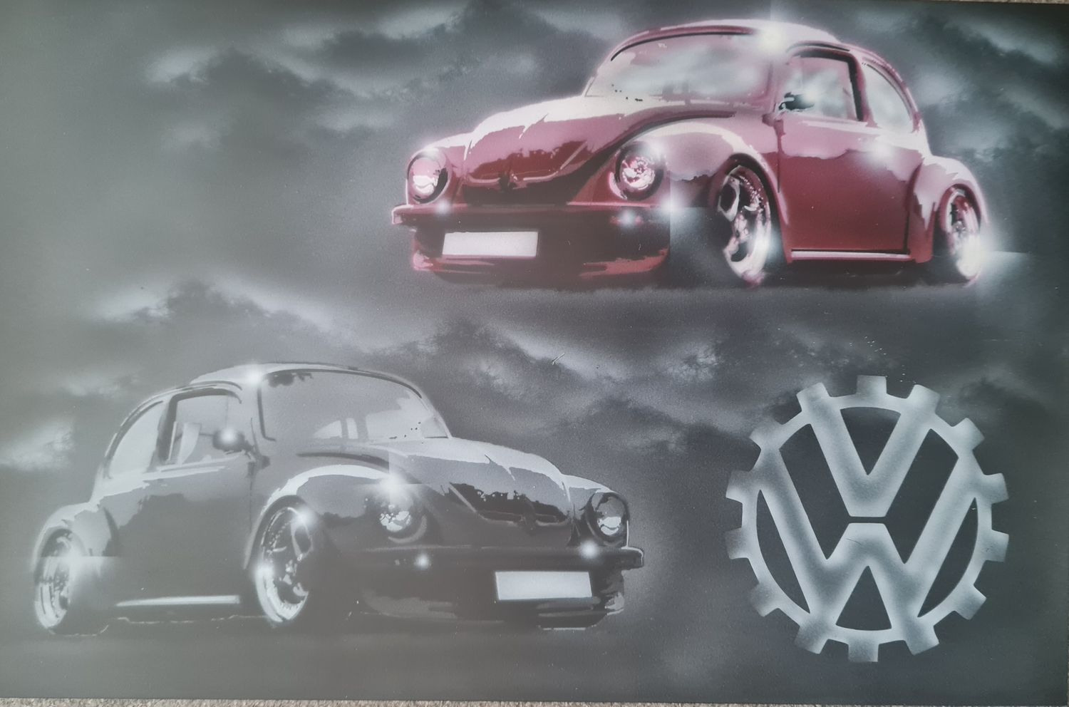Aluminum sign VW Beetle