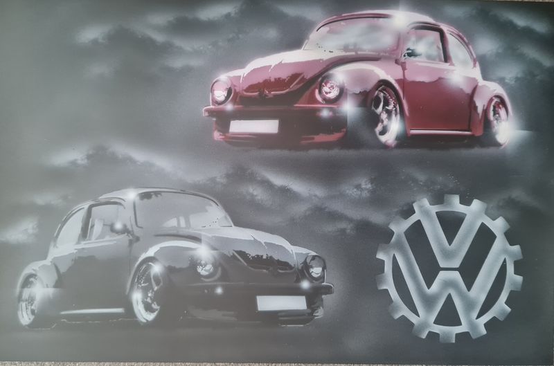 Aluminum sign VW Beetle