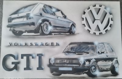 Aluminum sign Golf 1 GTI