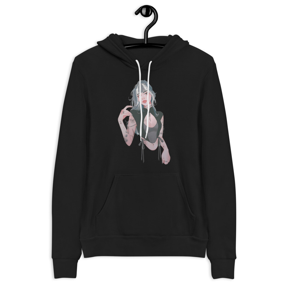 Beautiful tattooed anime girl Unisex hoodie