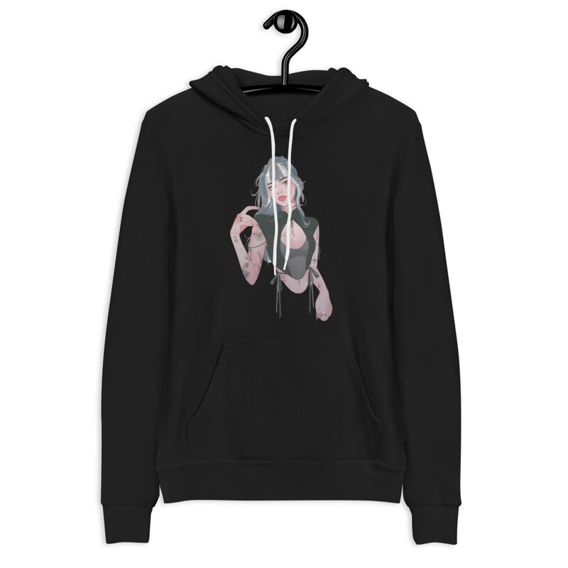 Beautiful tattooed anime girl Unisex hoodie